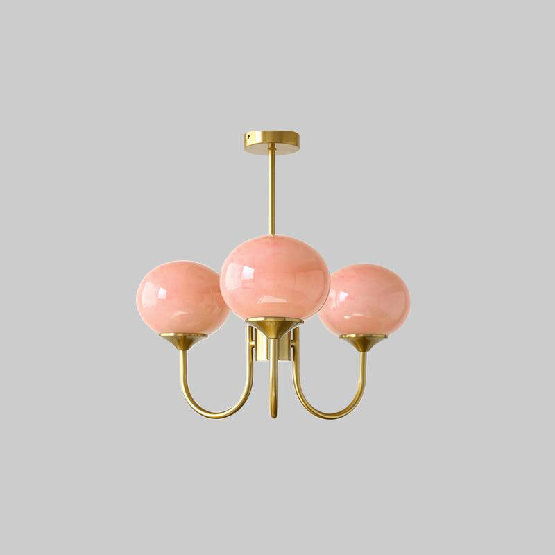 Pink Bubble Glass Chandelier