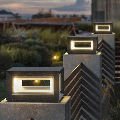 Modern LED Cube Outdoor Post Light