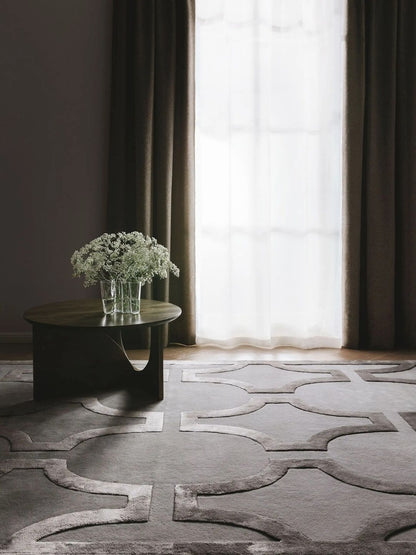 Cream wool rug living room design