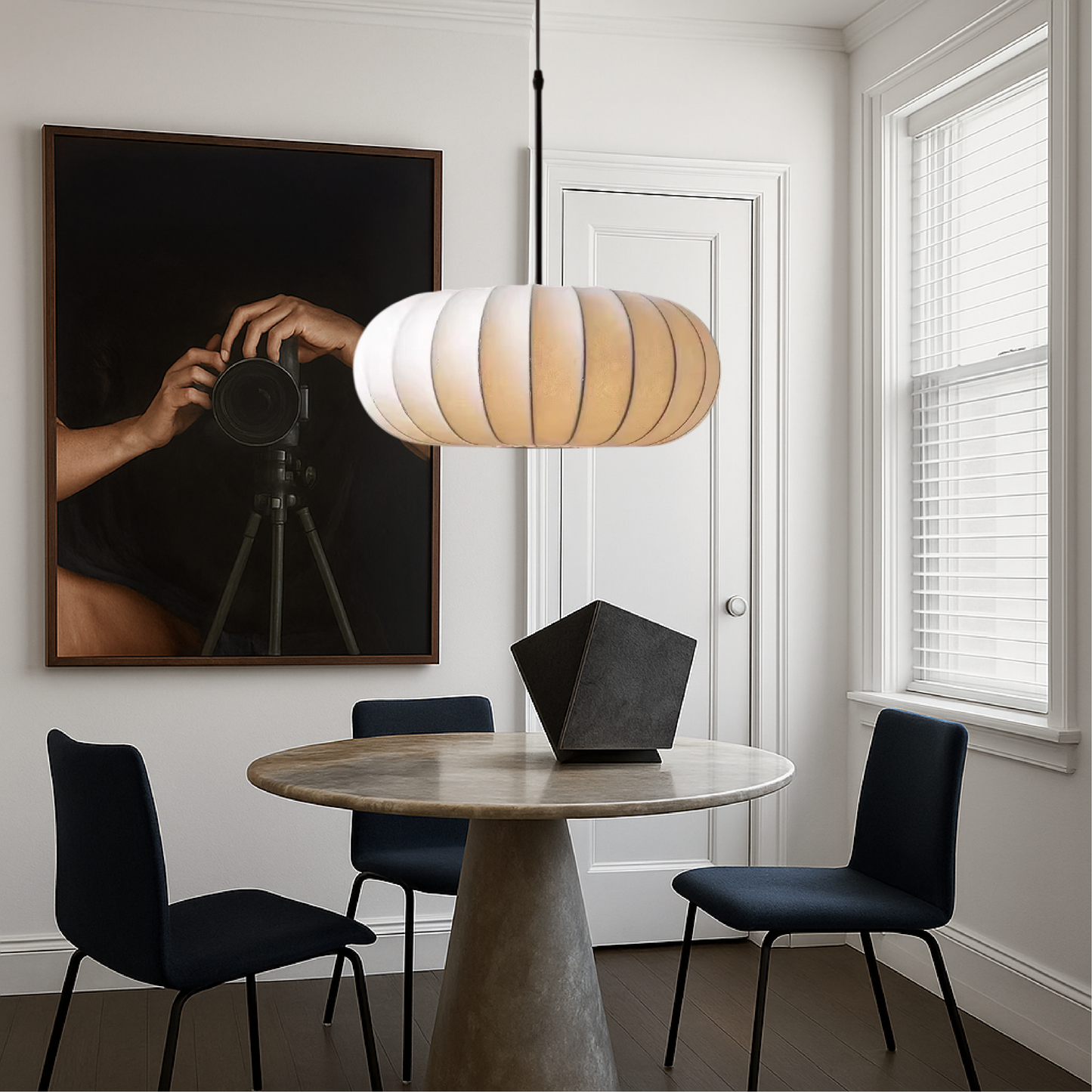 Elegant silk pendant lamps