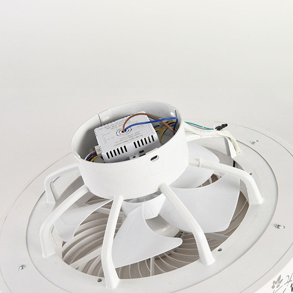 Modern Round Wood LED Ceiling Fan Light