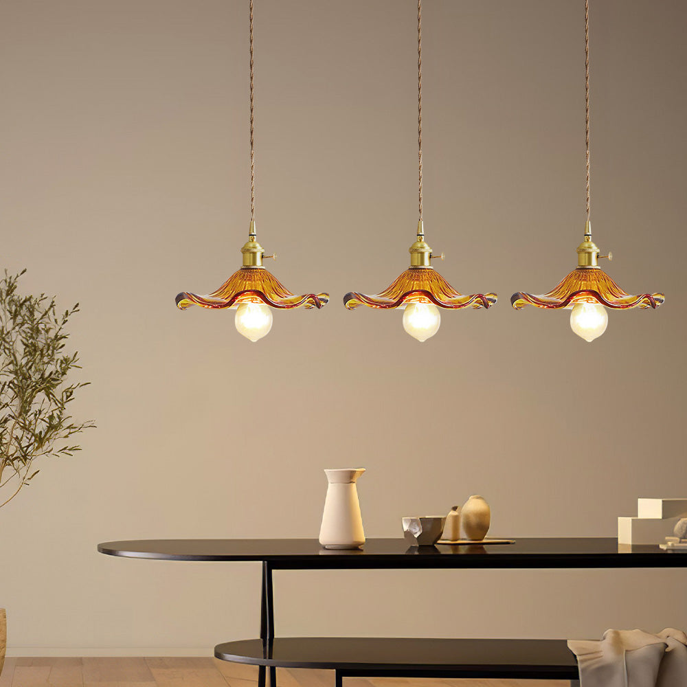 Floral Glass Pendant Lamp