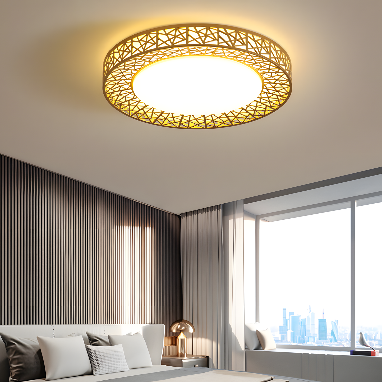 Geometric Flush Ceiling Lamp