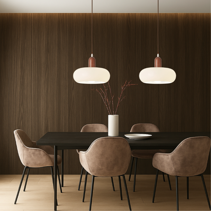 Scandinavian pendant lamp in cream