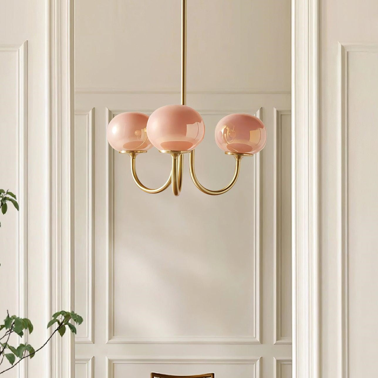 Pink Bubble Glass Chandelier