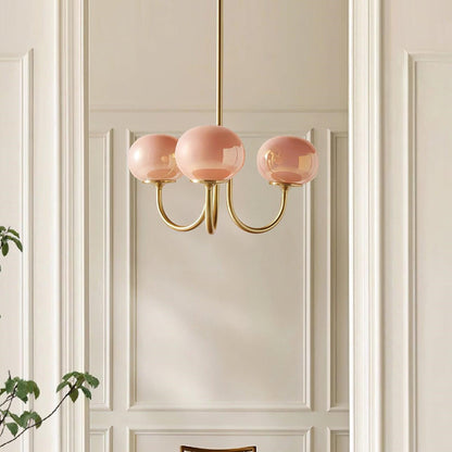 Pink Bubble Glass Chandelier