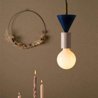 Opal Glass & Wood Pendant Light