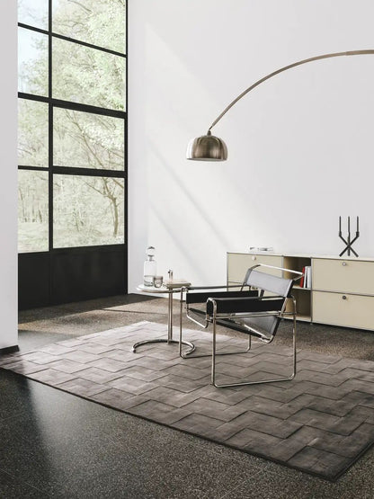 Brown lyocell rug for the living room