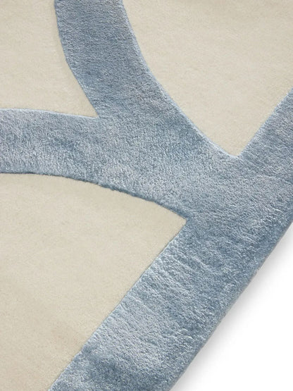Modern wool rug for living room cream