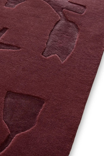 Bordeaux wool rug for living room elegant