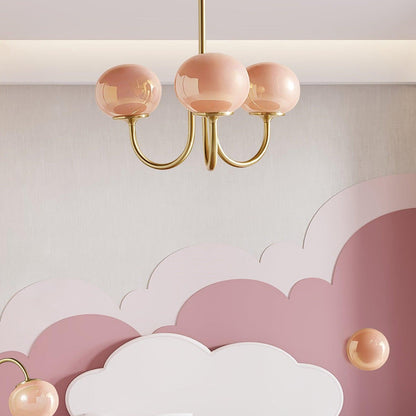 Pink Bubble Glass Chandelier