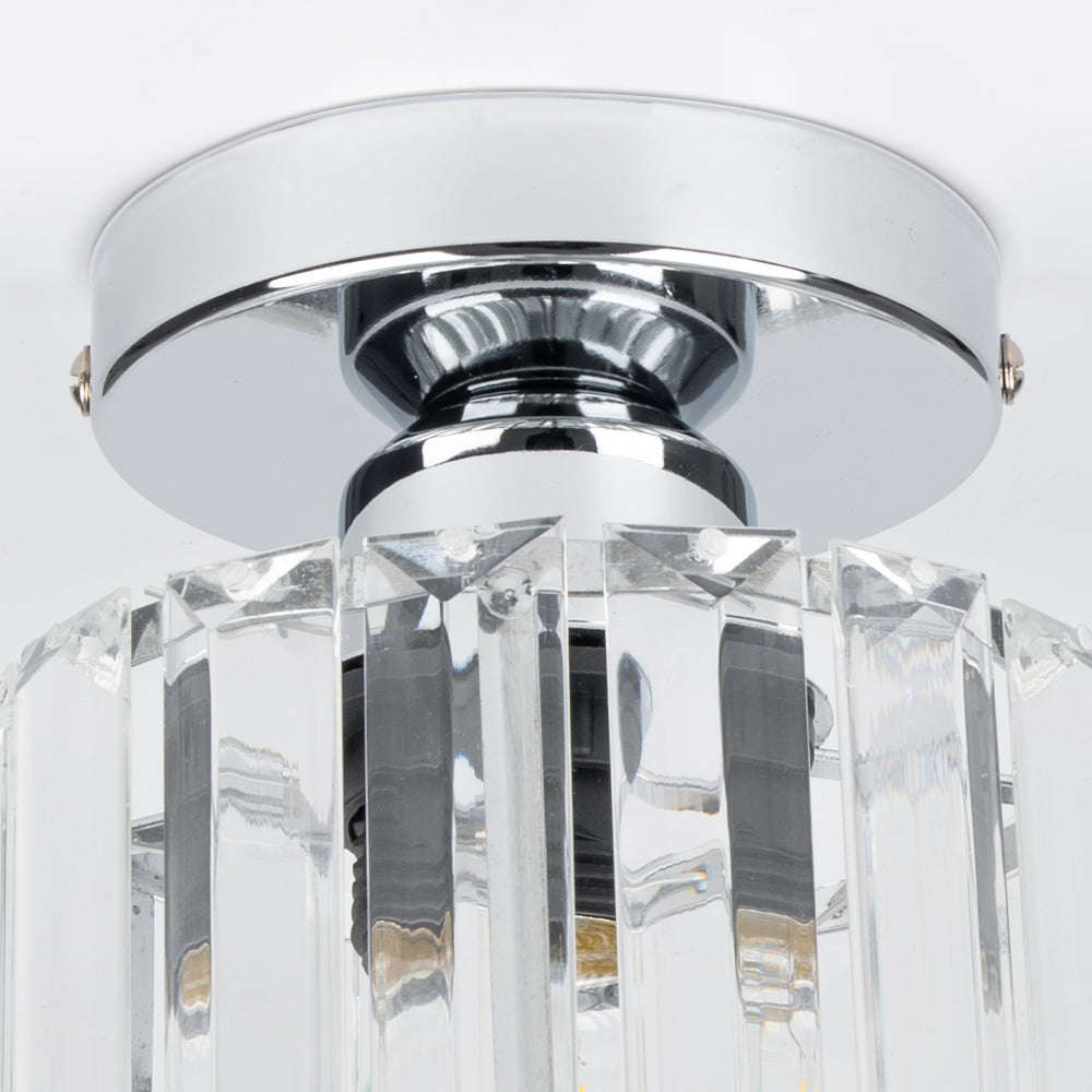 Glass Ceiling Light with Striped Shade