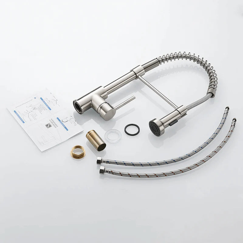 Modern Kitchen Faucet with Pull-Down Spring Sprayer