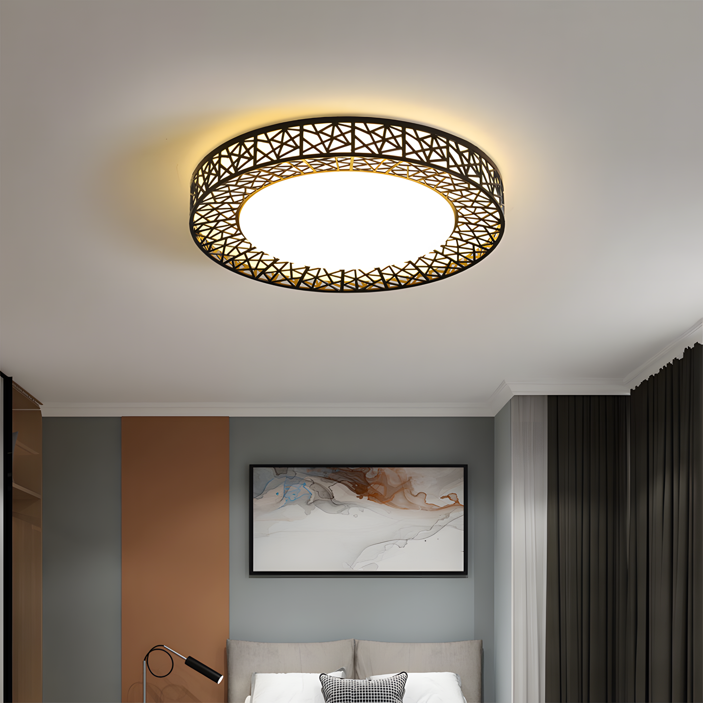 Geometric Flush Ceiling Lamp