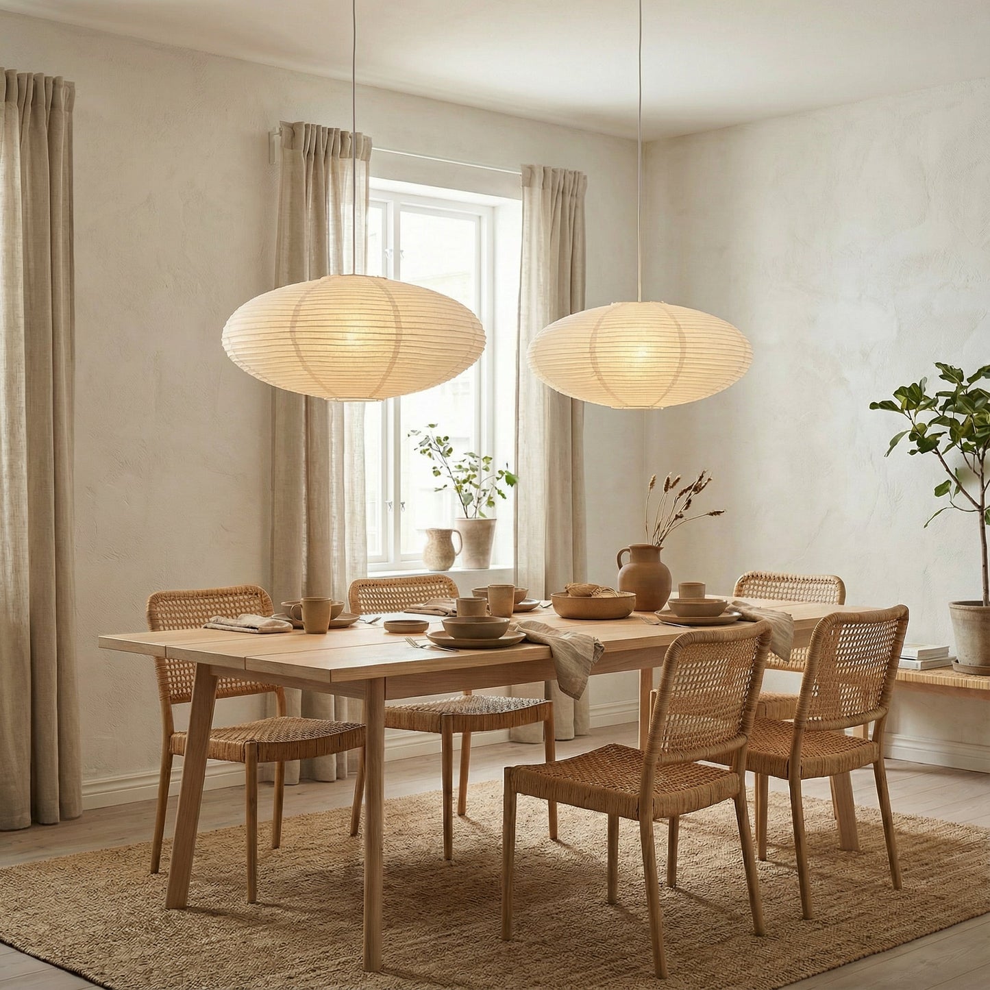 Minimalist paper pendant lamp