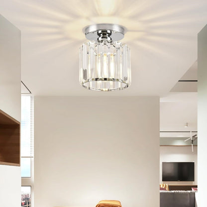 Glass Ceiling Light with Striped Shade