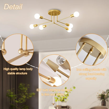 Gold Cluster Iron Ceiling Light
