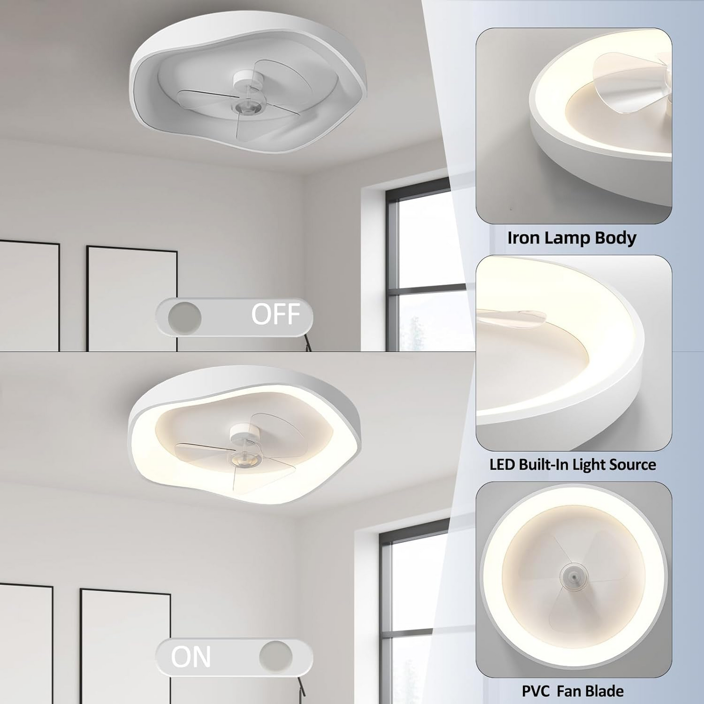 Modern LED Ceiling Fan Light