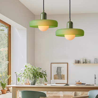 Colorful Bauhaus Glass Pendant