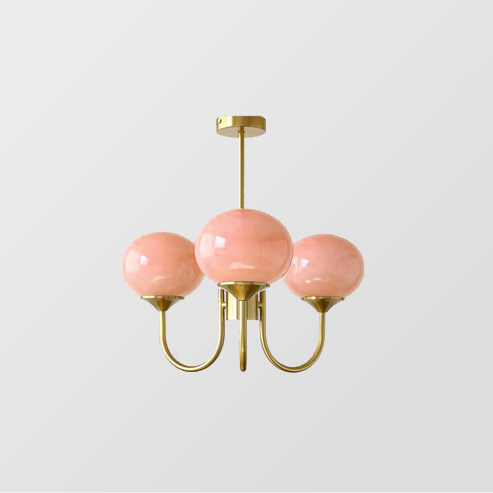 Pink Bubble Glass Chandelier