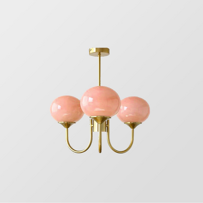 Pink Bubble Glass Chandelier