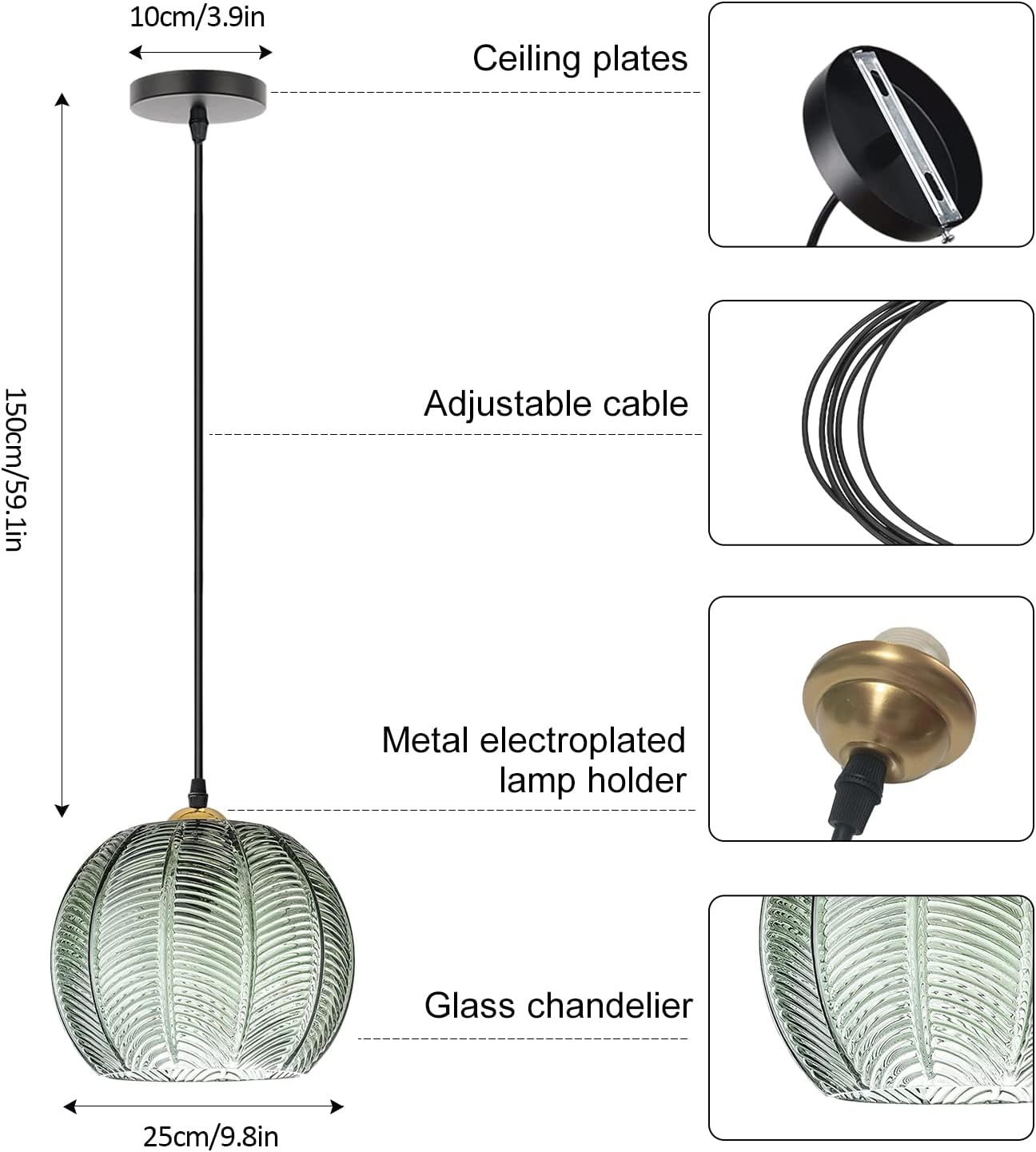 Tinted Globe Hanging Lamp
