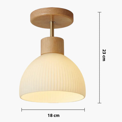 Natural wood ceiling light design