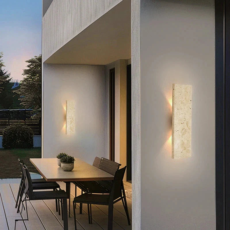 Natural Stone LED Outdoor Wall Light