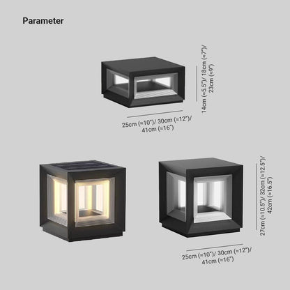 Modern LED Cube Outdoor Post Light