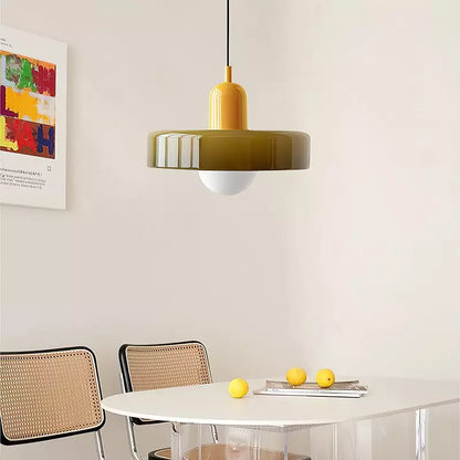 Colorful Bauhaus Glass Pendant