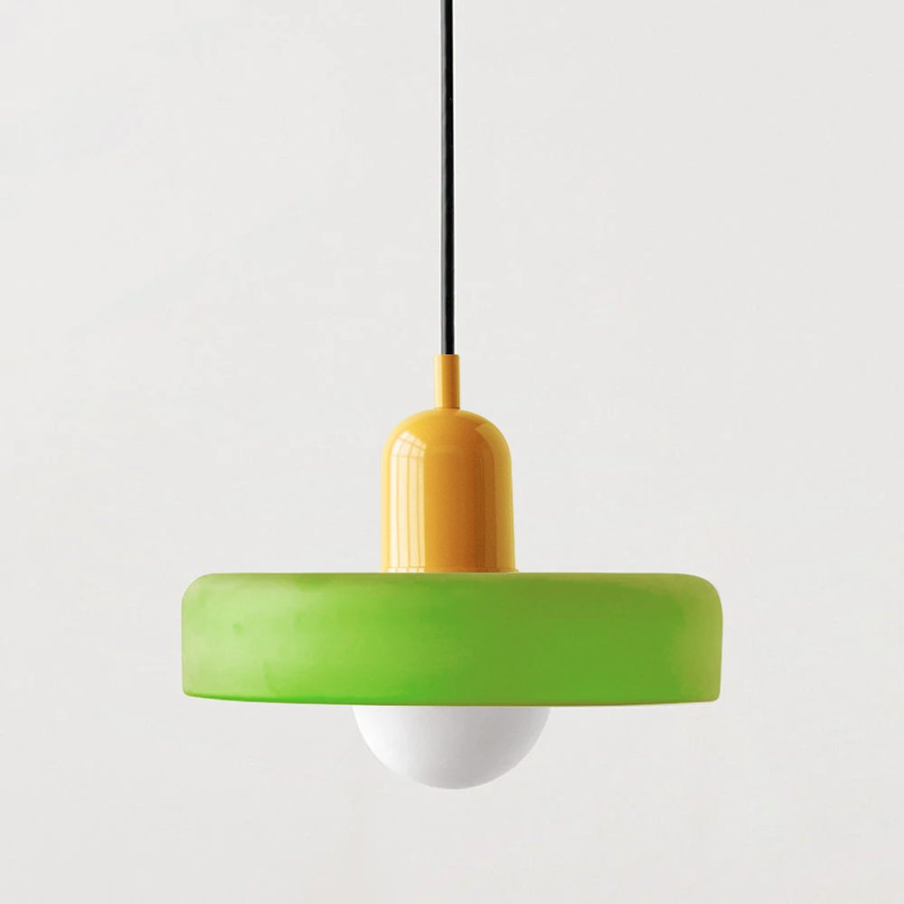 Colorful Bauhaus Glass Pendant