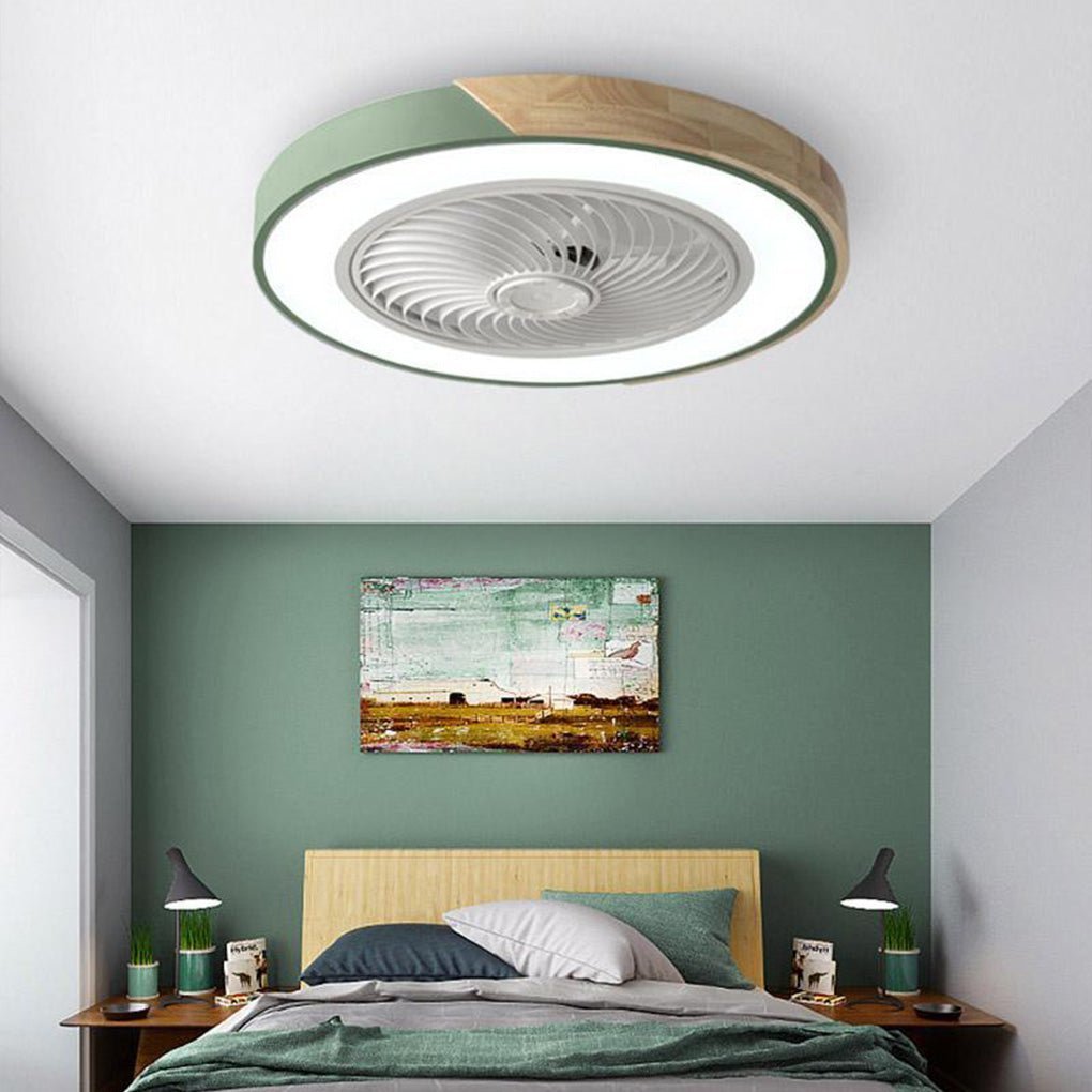 Modern Wood LED Ceiling Fan Light