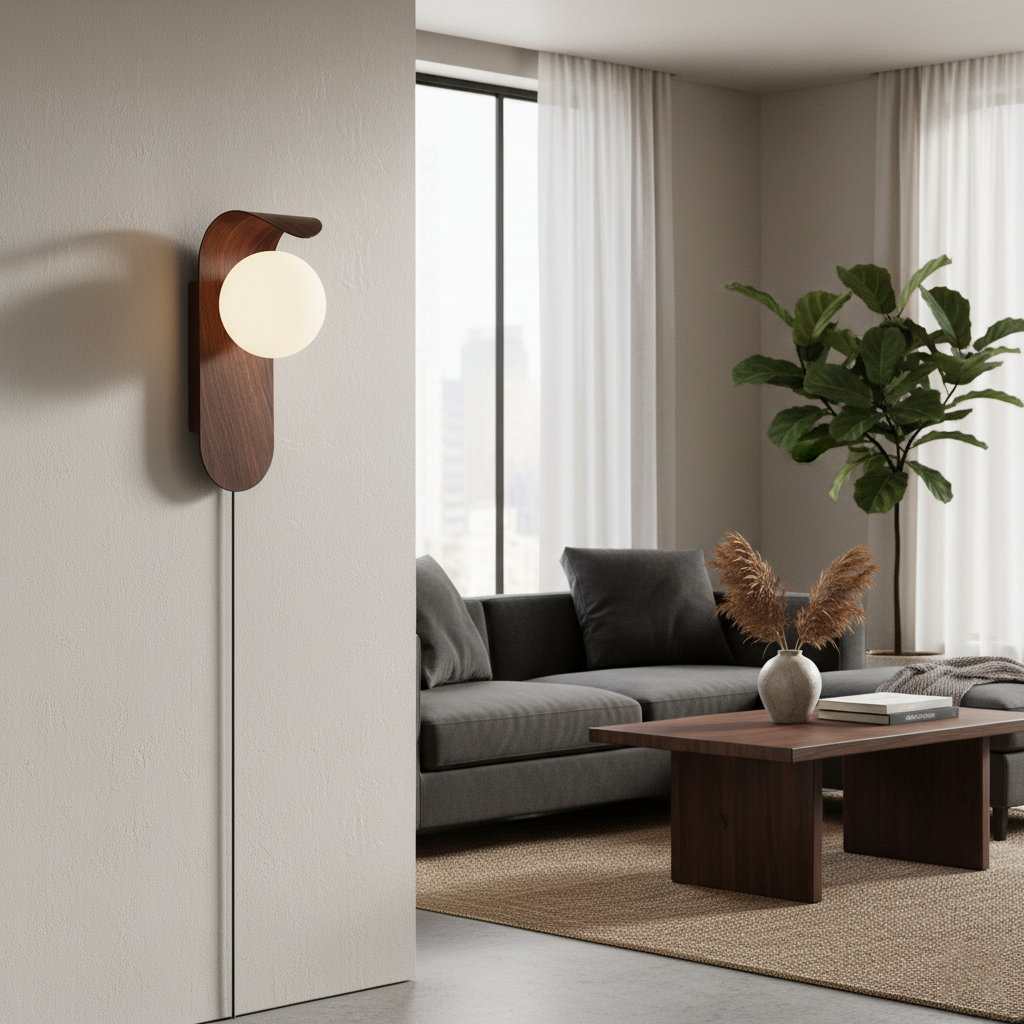 Contemporary Wood Accent Lamp