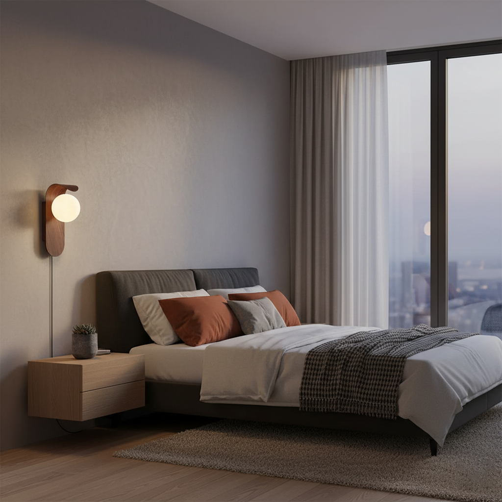Contemporary Wood Accent Lamp