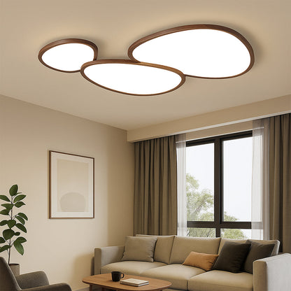 Ultra-flat ceiling light with wood look