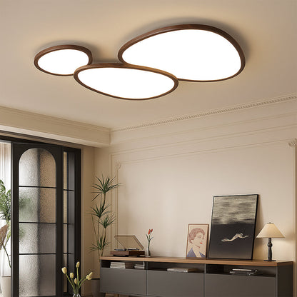 Ultra-flat ceiling light with wood look
