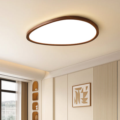 Ultra-flat ceiling light with wood look