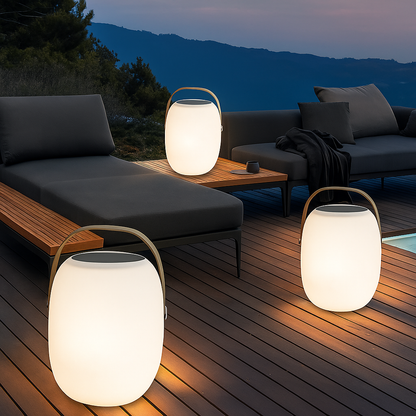 Portable solar light for patio