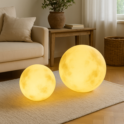 Solar garden light moon design