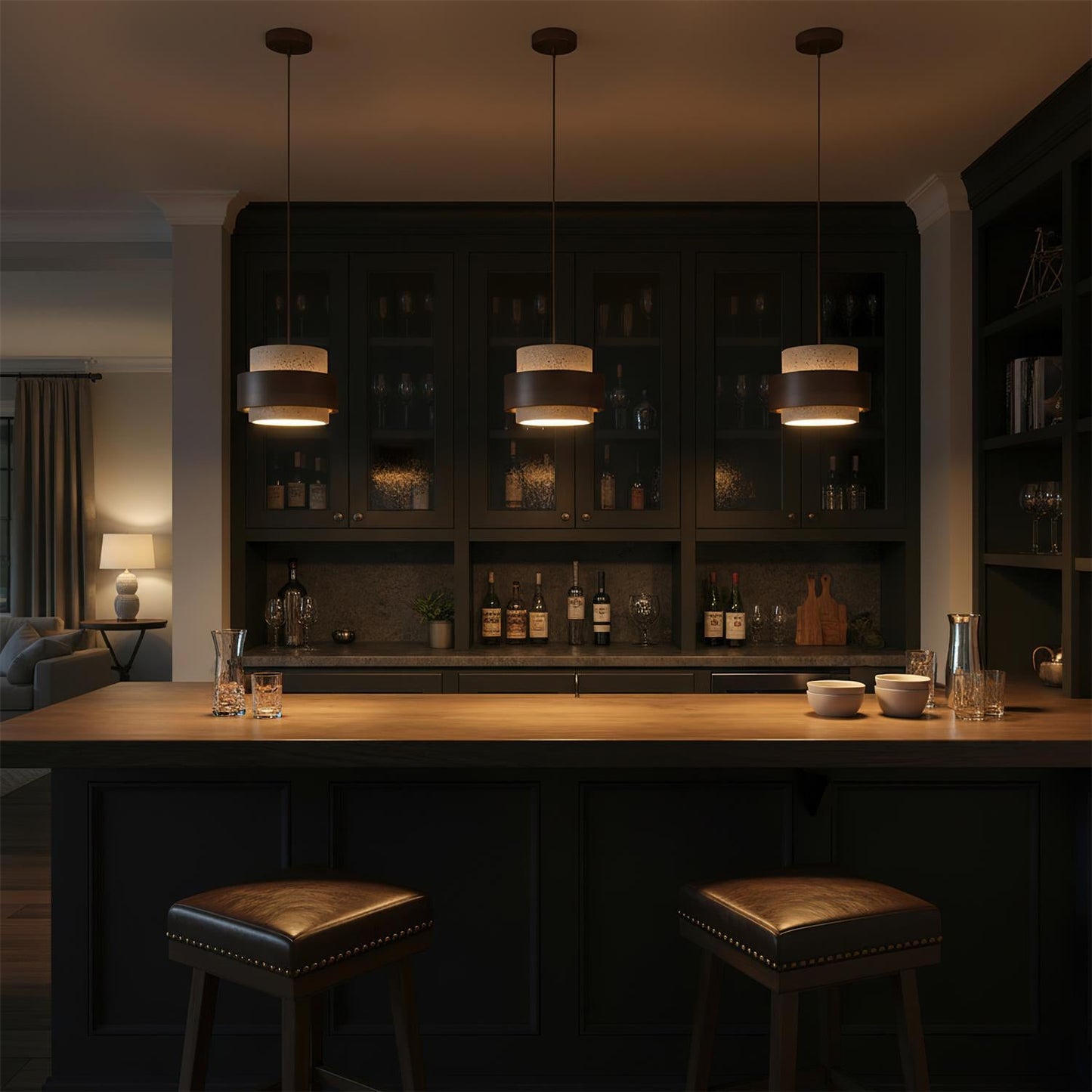 Rustic Stone Pendant Light