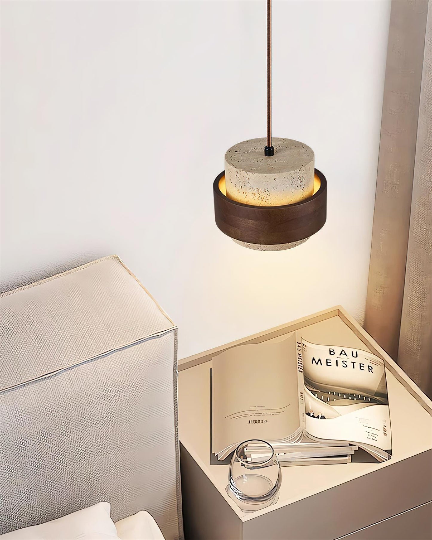 Rustic Stone Pendant Light