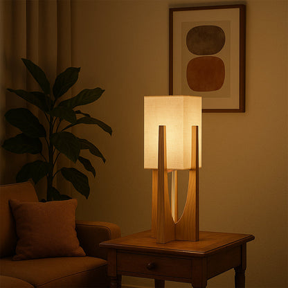 Minimalist wooden floor lamp
