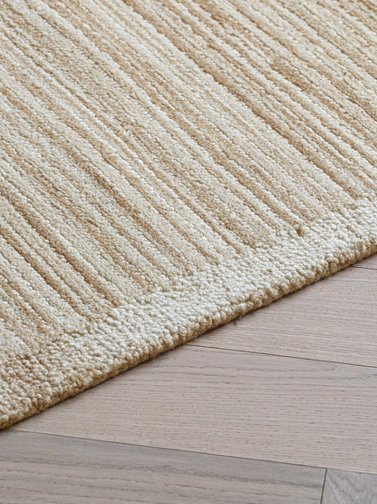 Timeless beige living room rug