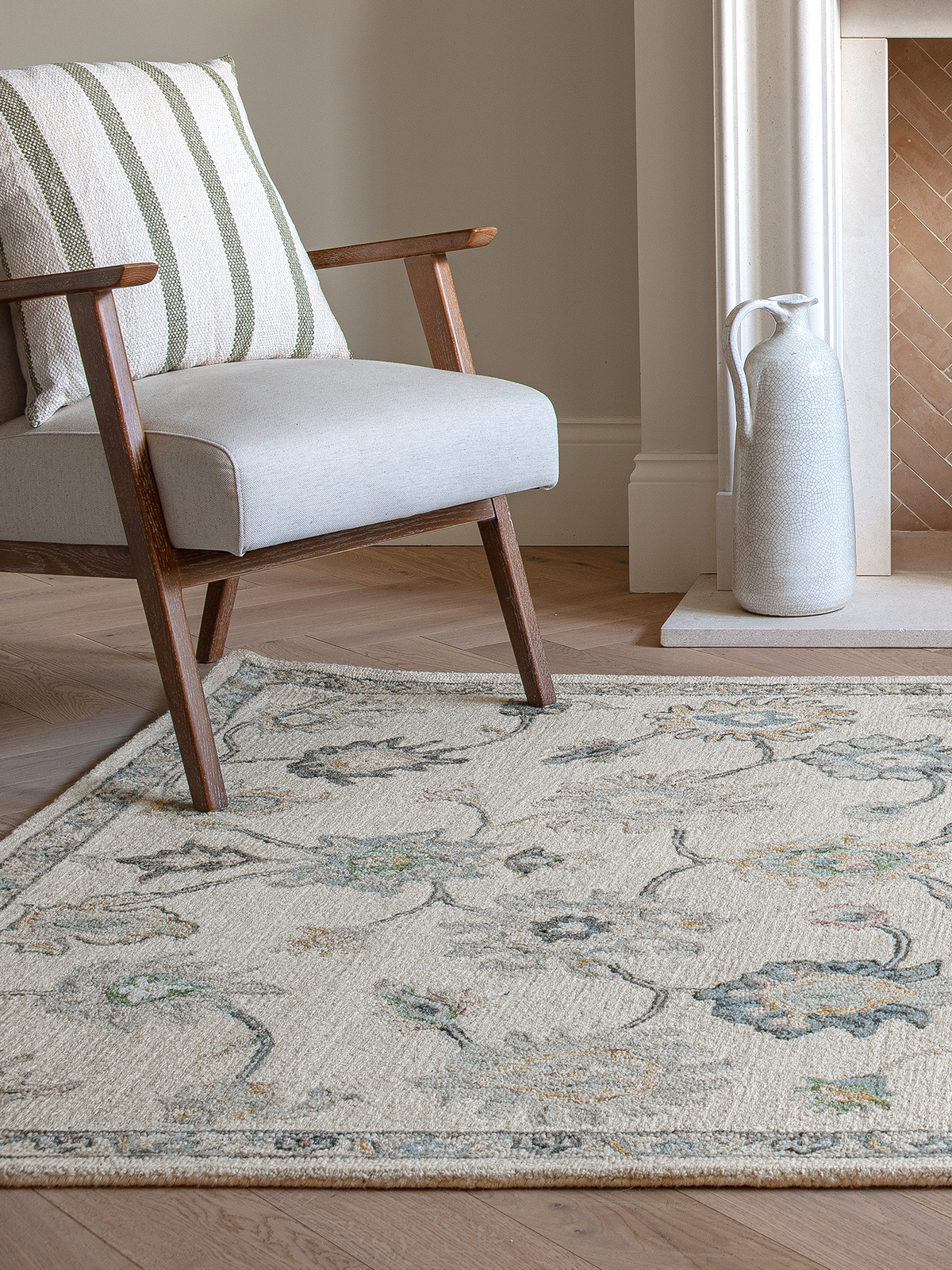 Calvera botanical wool cotton Persian rug