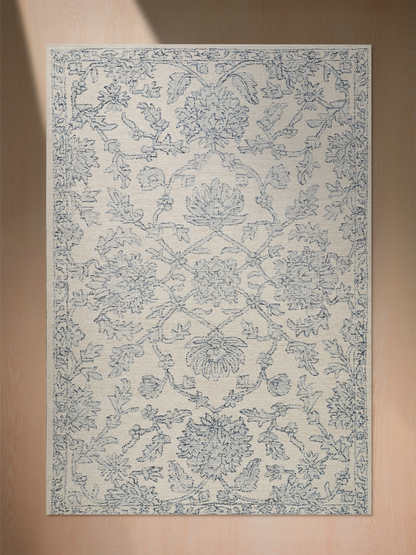 Elvara botanical wool cotton Persian rug