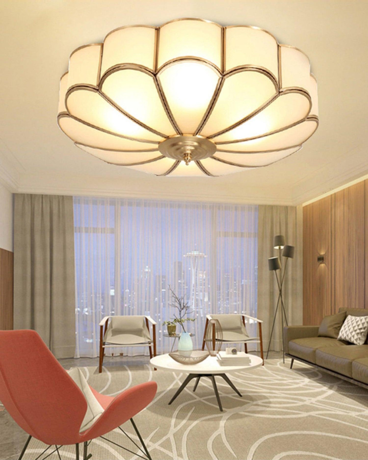 Flower-shaped LED ceiling light