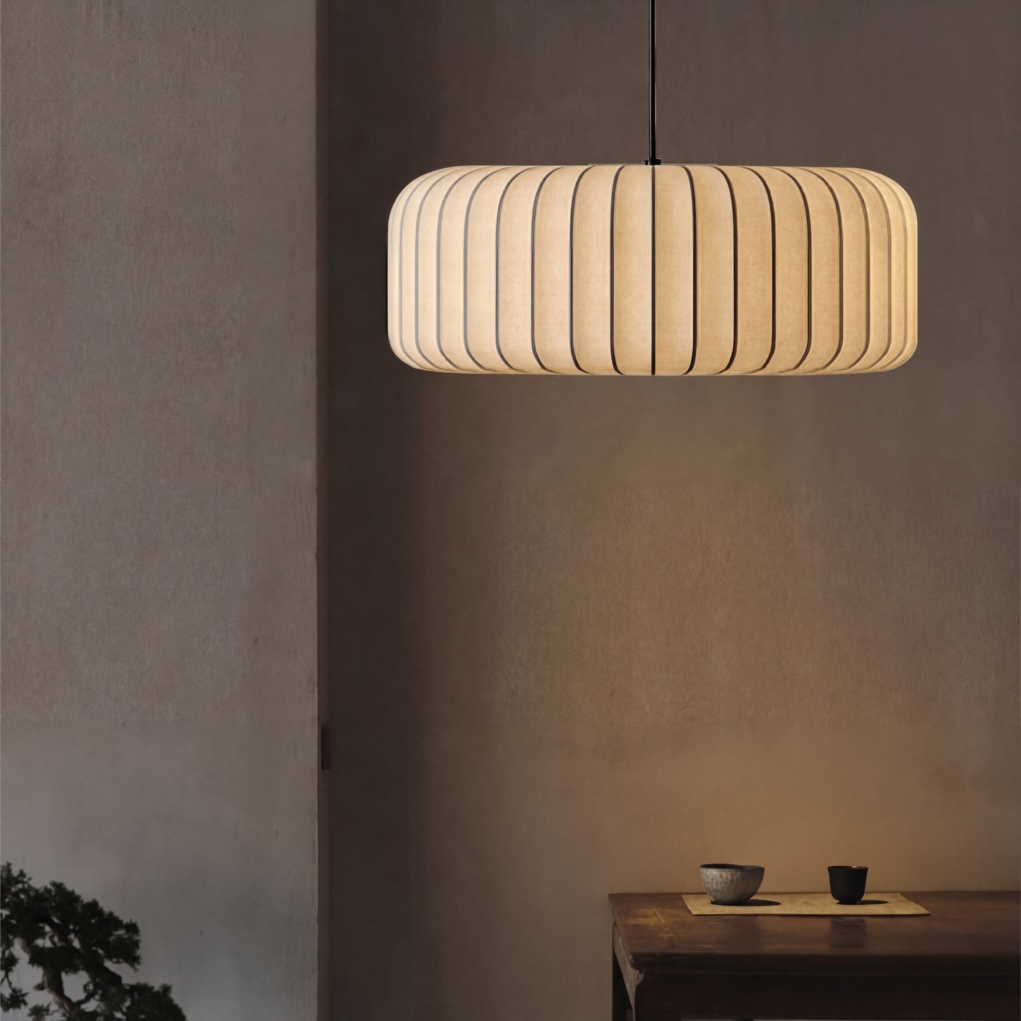 Elegant modern silk pendant lamp