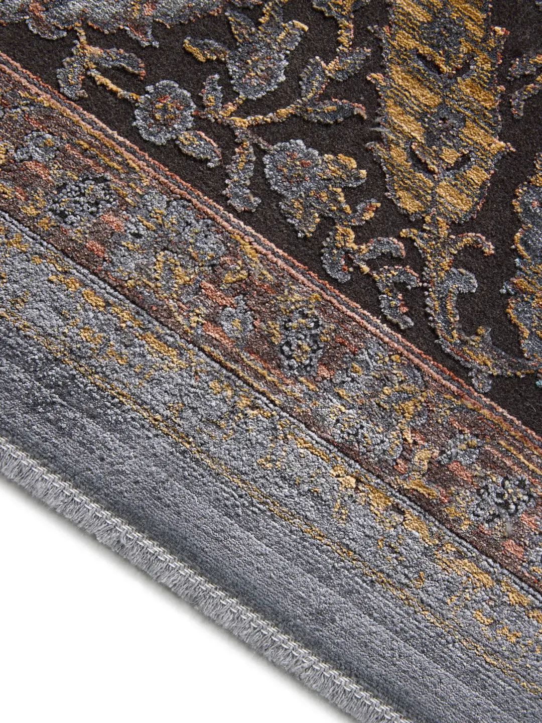 Blue vintage rug living room
