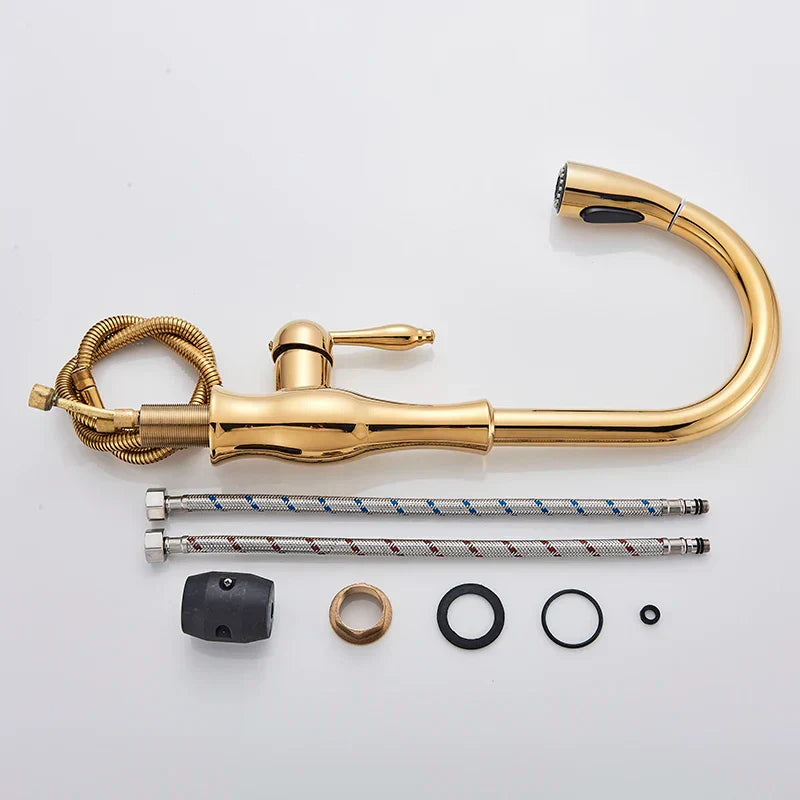Luxurious Kitchen Faucet with Pull-Out Spray Head