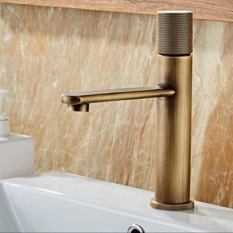 Brushed Gold Single-Hole Basin Tap